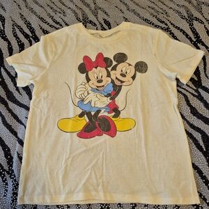 Disney Cream T-Shirt with Mickey and Minnie Print